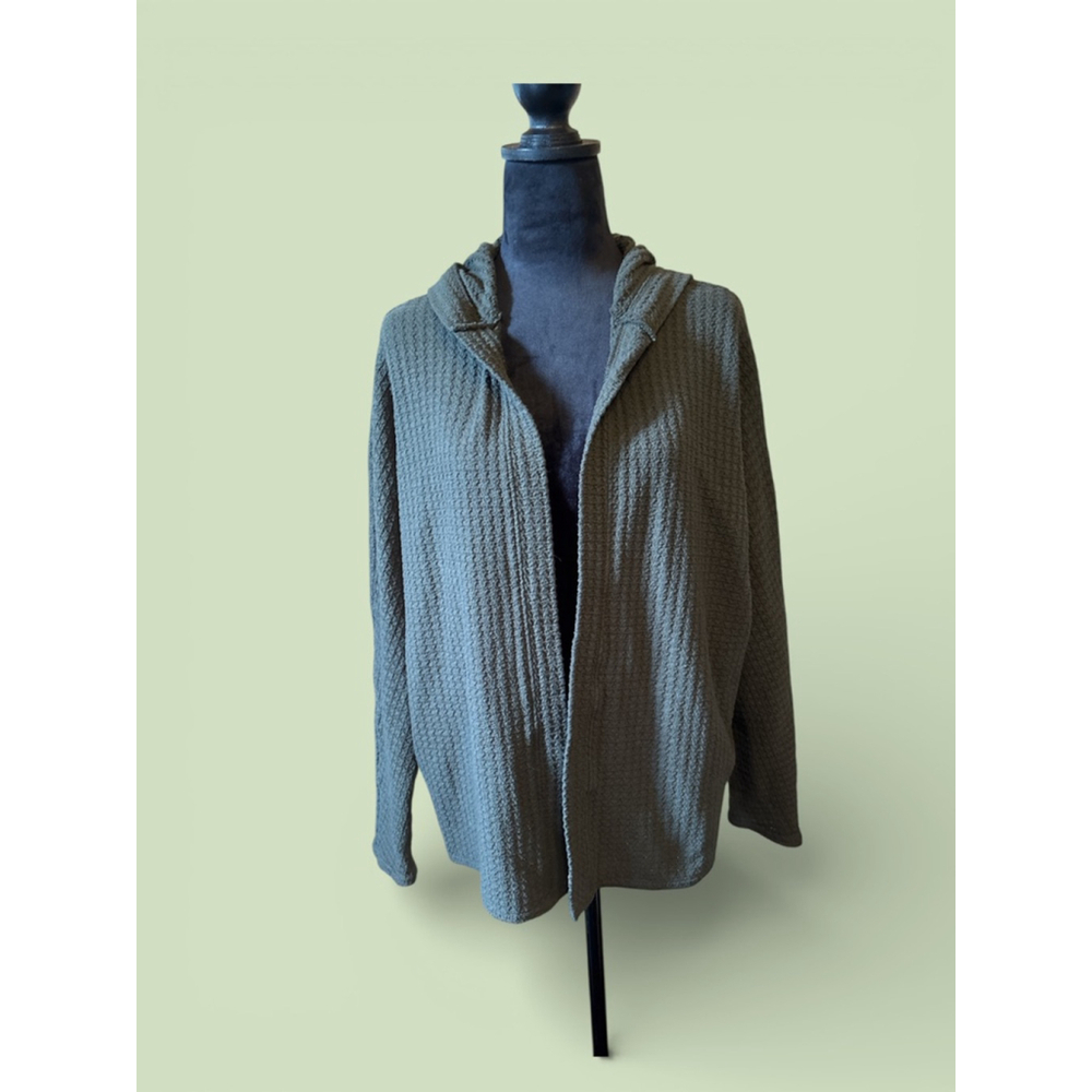 American Eagle Soft & Sexy Plush Green Waffle Hoodie - Size S